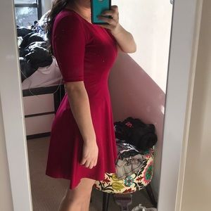 Flare red dress